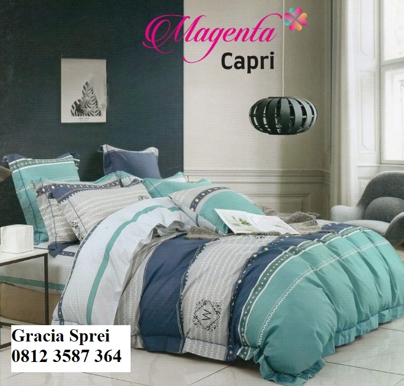 <p>Sprei Katun Garis Capri dengan motif dan warna 